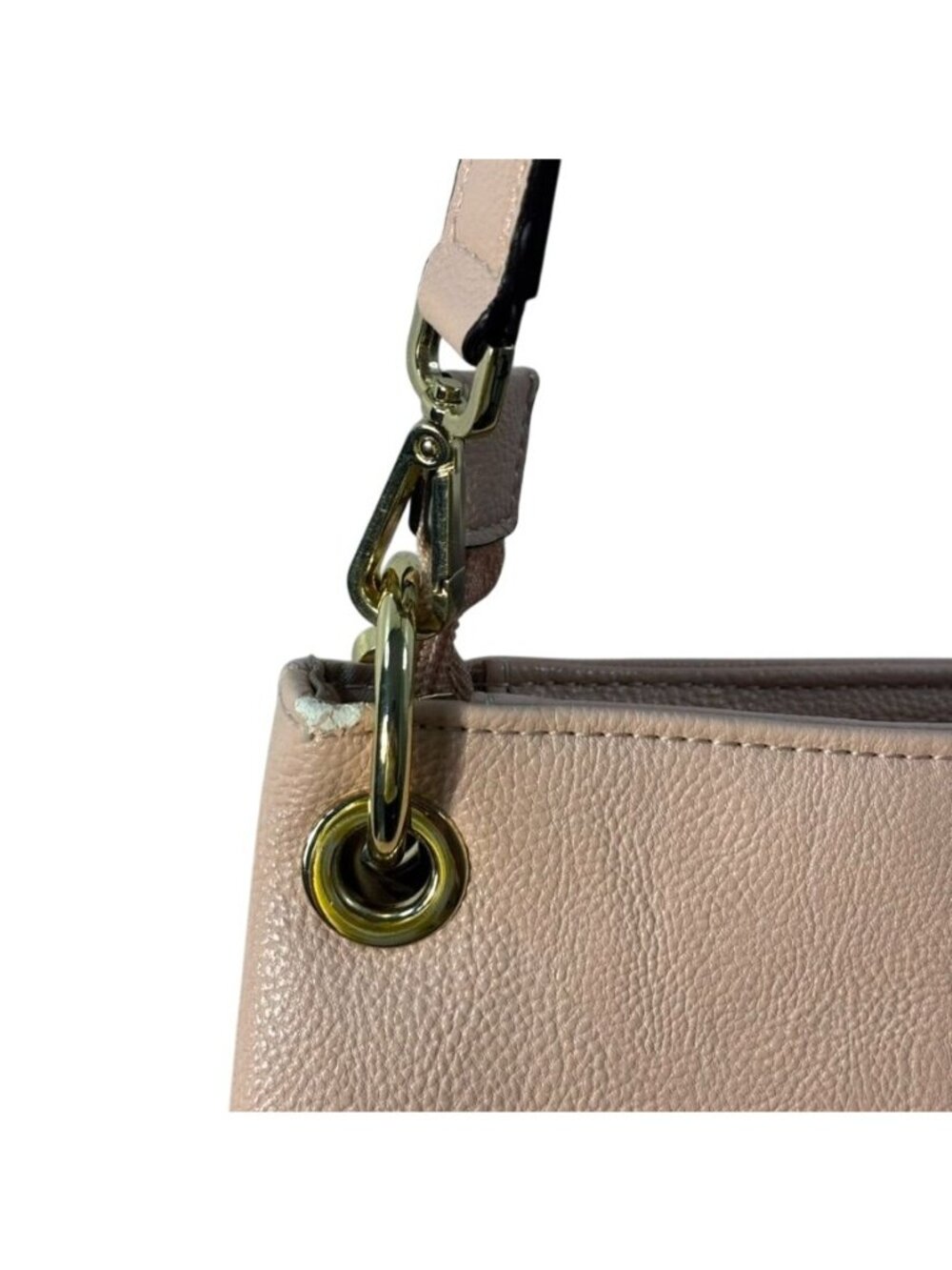 Calvin Klein Blush Pink Leather Crossbody Bag With Gold Chain Strap - Picture 9 of 10